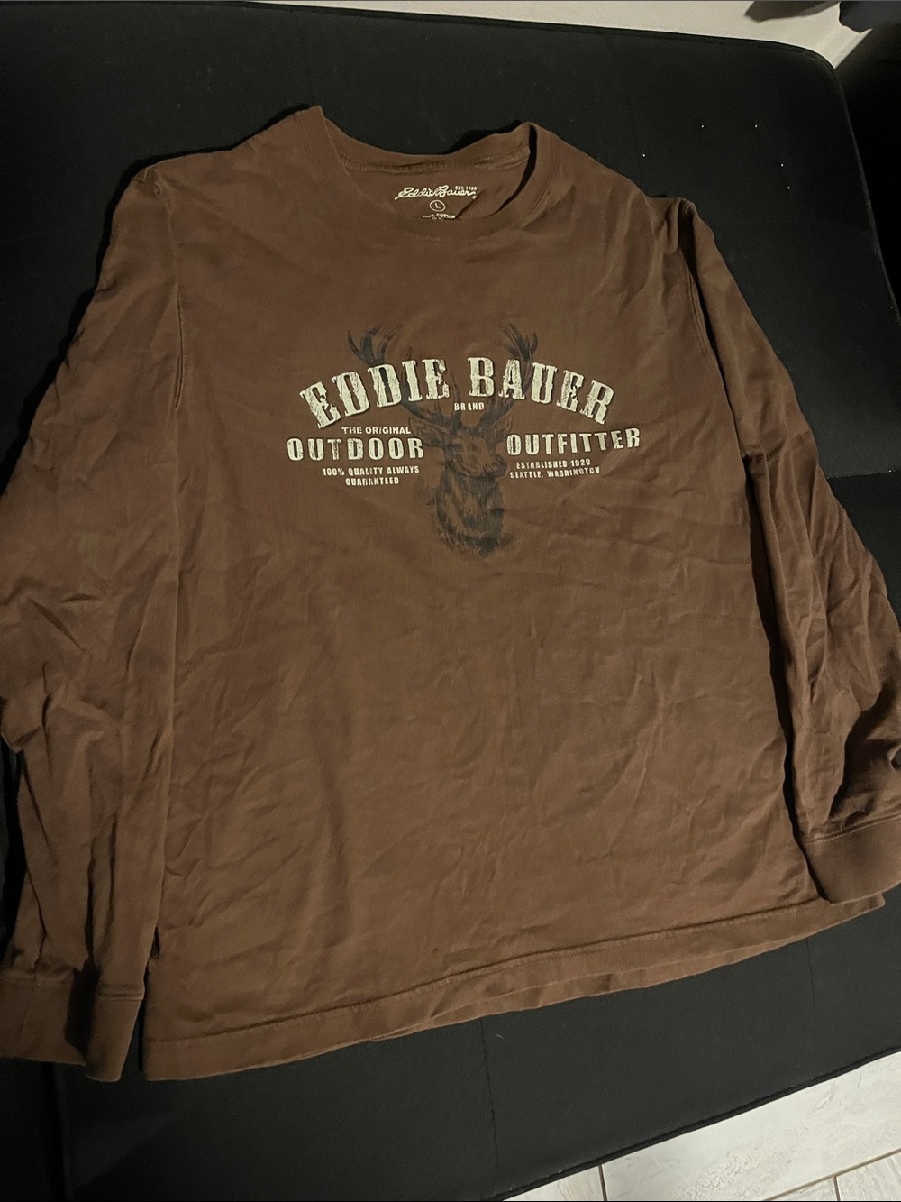 Eddie Bauer Brown Long-Sleeve Outdoor Graphic Tee